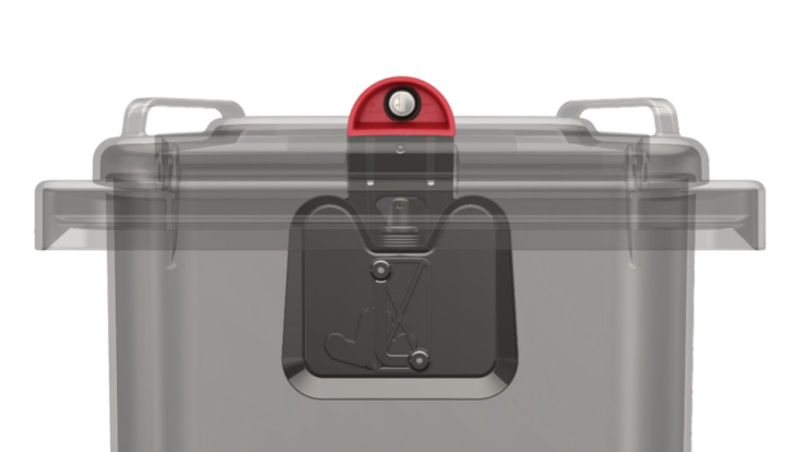 Lås till avfallskärl / soptunna, öppnas automatiskt vid tömning