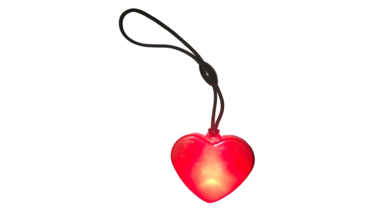 Blinkande hjärta, Blinky heart, 80h LED, syns i mörkret, Save lives now