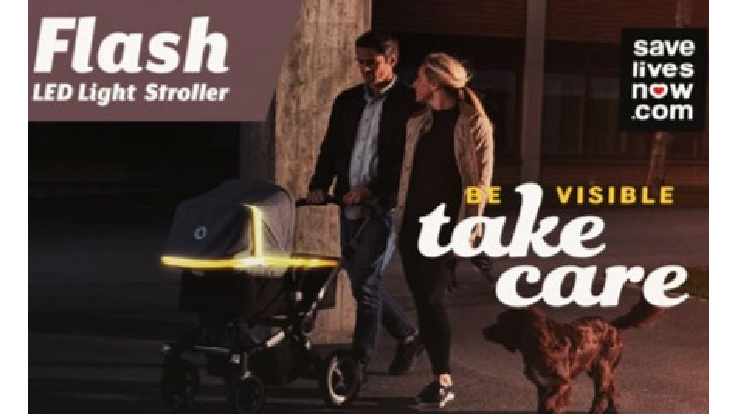 Blinkande LED för barnvagn, flash LED light Stroller, reflex