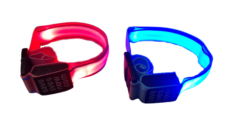 2-pack blinkande LED band, flash LED light band, reflex band för arm eller ben