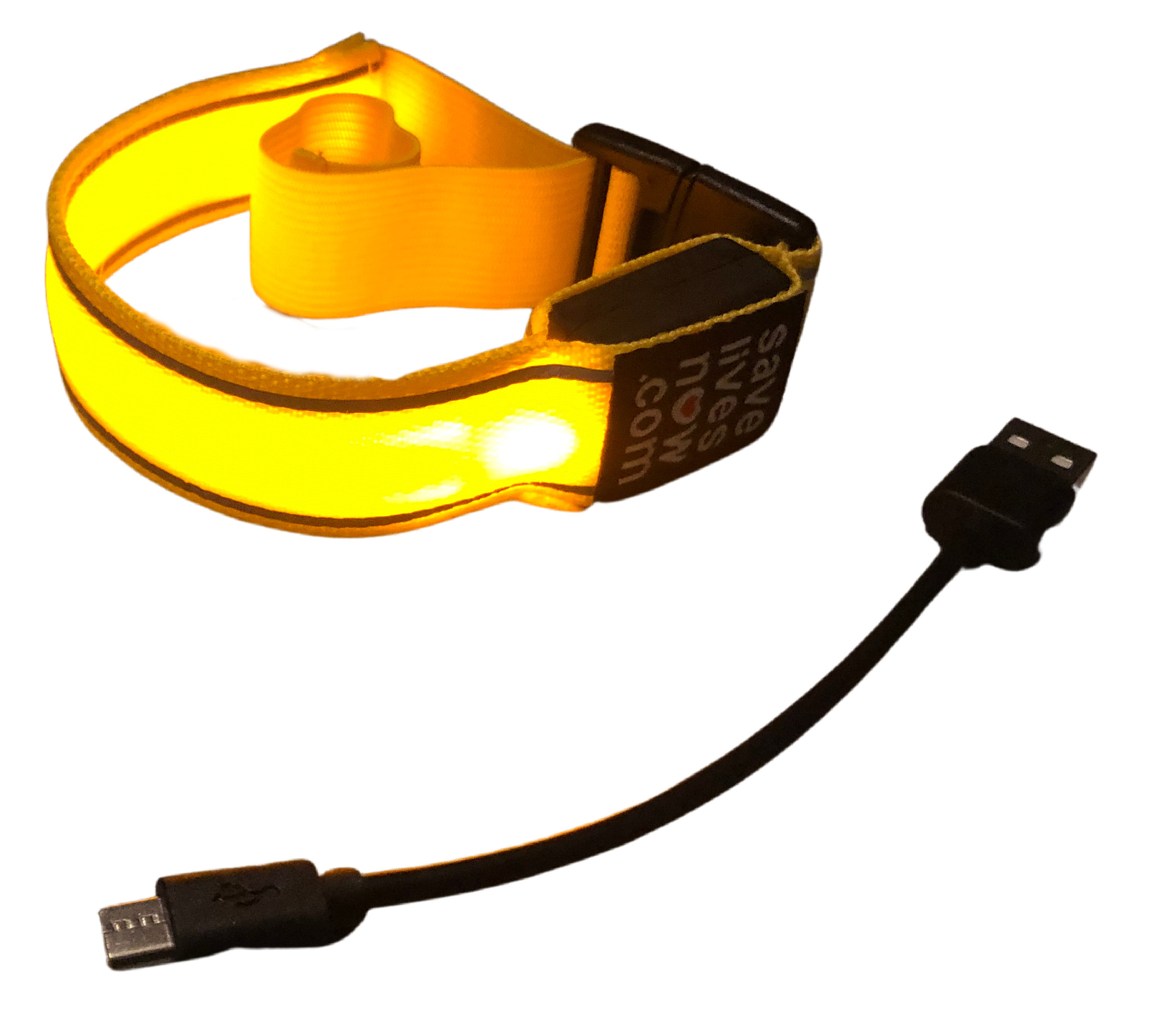 Blinkande uppladdningsbart LED band för arm eller ben - Synlig på upp till 300 meter