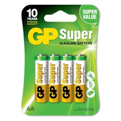 GP Super Alkaline AA 15A/LR6 Batterier 4-pack