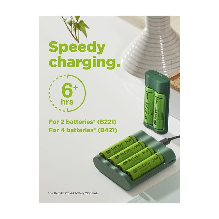 GP Batteries ReCyko Everyday Batteriladdare B421 USB