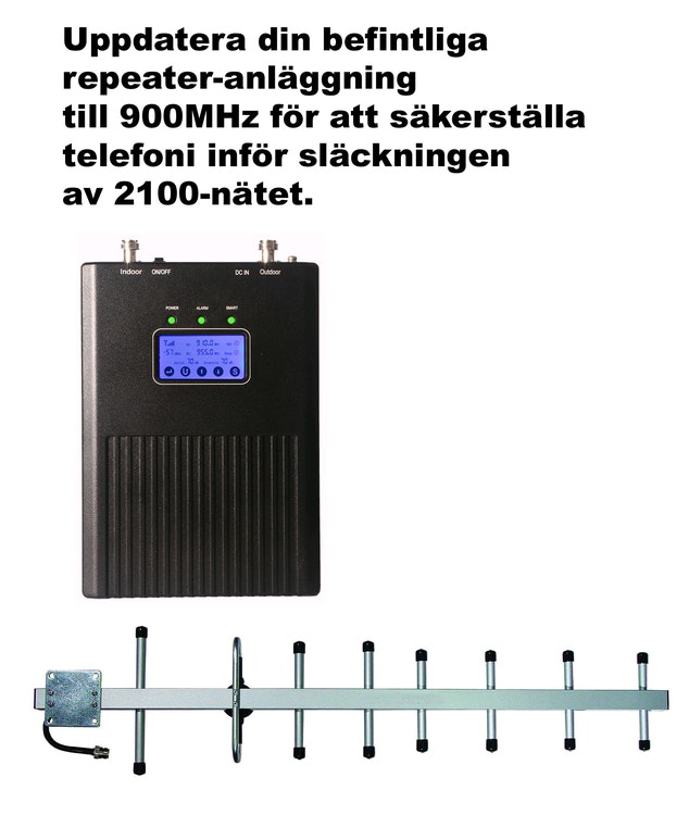 Paket för Telenor/Tele2, +15dBm uppdatering till 900Mhz