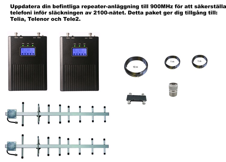 Paket Telia, Telenor och Tele2,  +23dBm uppdatering till 900Mhz