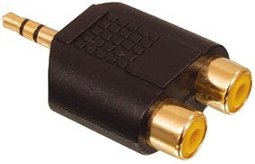 3,5mm hane - 2 st RCA gold