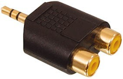 3,5mm hane - 2 st RCA gold