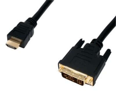 Standard HDMI-DVI Std 2,5m19Hane-18+1Hane guld