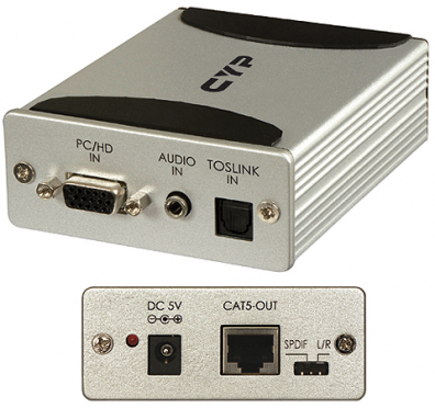 VGA / Komponent över CAT5 med ljud.