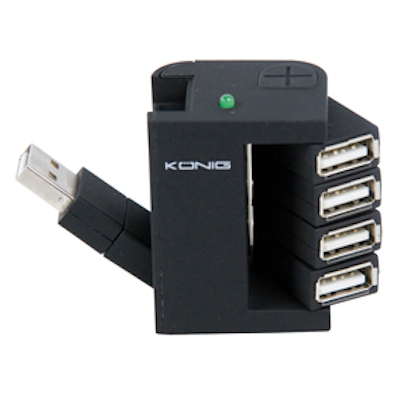 König 4-PORTARS VRIDBAR USB 2.0-HUB