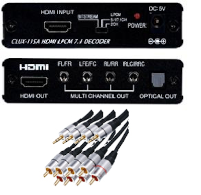 CYP/// Analogt 7.1 / 5.1 ljud från HDMI med 4 kablar