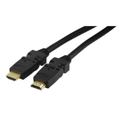 HQ HDMI-HDMI med vinklade ledbara kontakter 5m