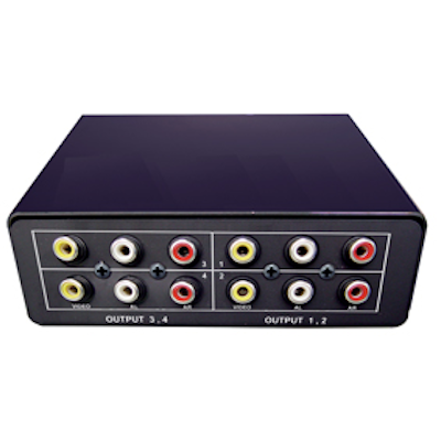 Shinybow SB-3714 Komposit splitter 1 in 4 ut med audio