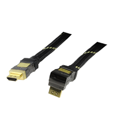 König HDMI v.1.4 med nylonfläta vinklad 90º 2,5m