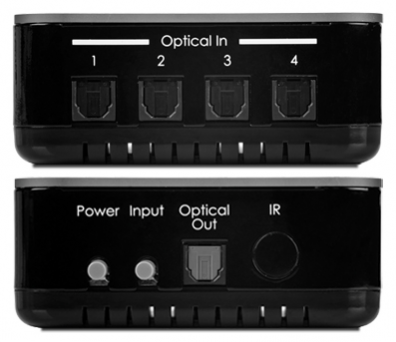 Optisk Toslink Switch 4:1 med fjärrkontroll