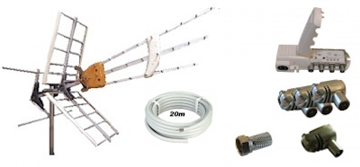 Televés Antennpaket Småland Large + 20m kabel LTE