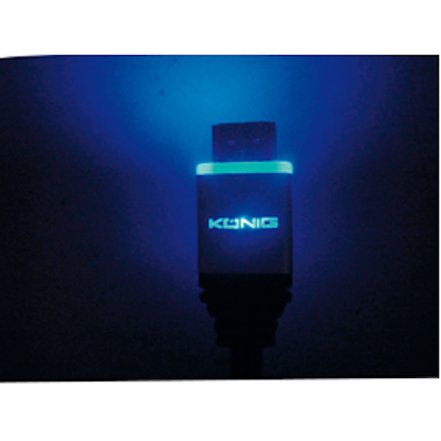 König HDMI 1.3 med blått LED-ljus 1,5m