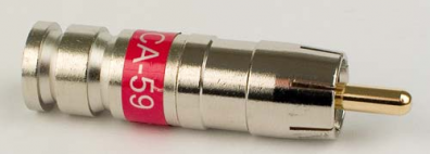 RCA-kontakt hane COMPR. RG-59, PCTRCA59 10-pack