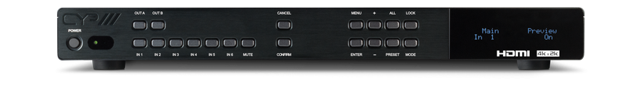 6x2 UHD HDMI switch med separat ljud.