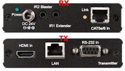 HDMI över Single CAT6, Bi-directional PoE, IR, RS232