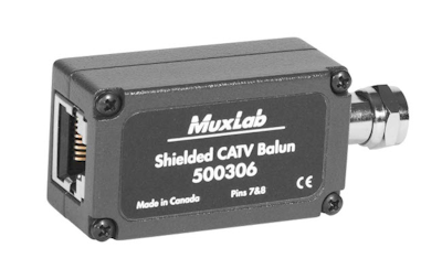 Muxlab Skärmad CATV balun för RF signaler