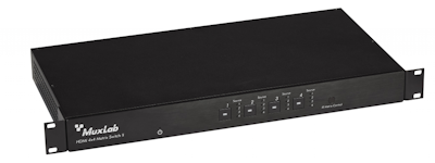 Muxlab HDMI 4x4 Matris HDBaseT Lite med PoE + 4 mottagare