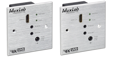 Muxlab HDMI Wall-Plate Extender KIT med HDBT Lite, 4K, IR