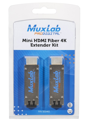 Muxlab HDMI 4K Fiber extender kit, Extra litet, UHD-4K, 300 m