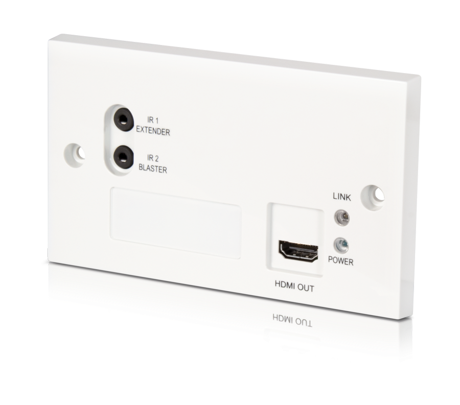 HDBaseT Lite Wallplate mottagare. 4K, PoC, RS232, IR, 60 meter