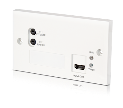 CYP/// HDBaseT Lite Wallplate mottagare. 4K, PoC, RS232, IR, 60 meter