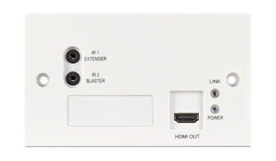 CYP/// HDBaseT Lite Wallplate mottagare. 4K, PoC, RS232, IR, 60 meter