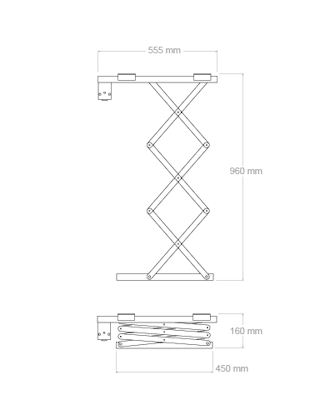 Flatlift Projektorhiss 80cm nedsänkning