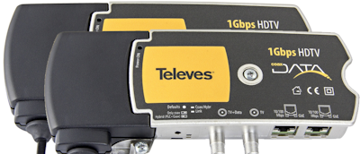 Televés 1 Gbps Nätverk / IP över koax / antenn eller el-uttag 2 pack