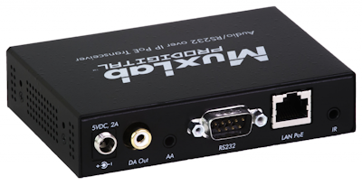 Muxlab Audio / Ljud / RS232/ IR över IP Transceiver, PoE, 100 m