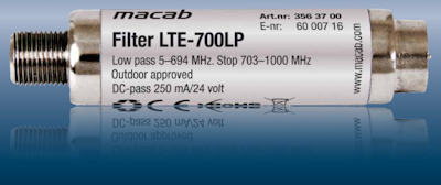 Macab LTE-700 LTE/4G/GSM filter mot störningar 700Mhz