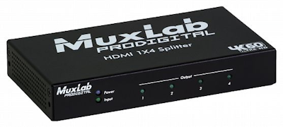 Muxlab HDMI splitter 1:4 med 4K UHD, 60 Hz