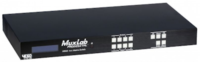 Muxlab HDMI 4x4 Matrisväxel UHD-4K@60Hz, HDCP2.2