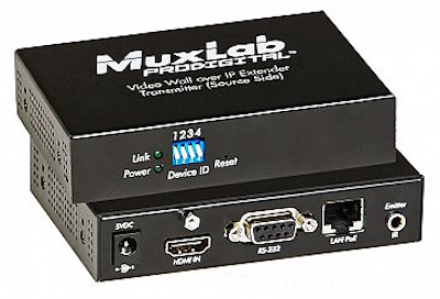Muxlab Videovägg över IP, stödjer PoE, Sändare