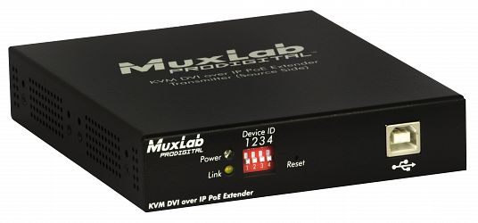KVM DVI-D över IP, PoE, 4xUSB, 1080p60, Kit