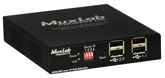 KVM DVI-D över IP, PoE, 4xUSB, 1080p60, Mott.