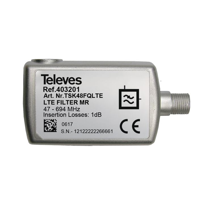 TSK48FQLTE LTE/4G/GSM filter mot störningar 694Mhz