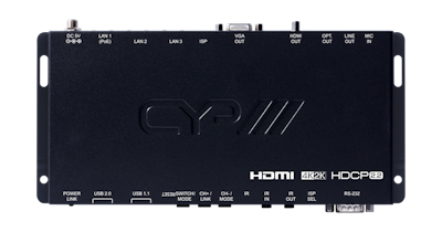 CYP/// HDMI eller VGA över IP mottagare med USB, 4K, HDCP2.2, PoE, CEC