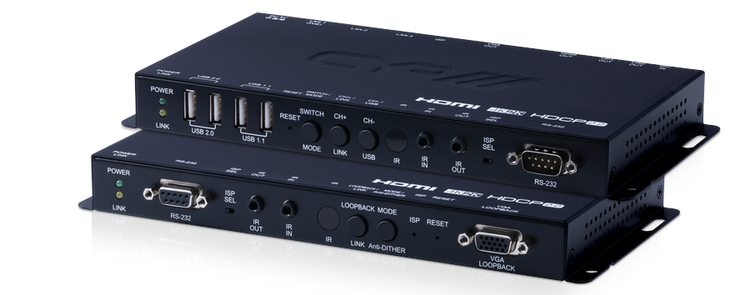 HDMI eller VGA över IP med USB, 4K, HDCP2.2, PoE, CEC
