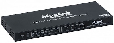 Muxlab HDMI Switch med Audio De-Embedding, 4K@60hz, 4:4:4, 12-bit color, ARC