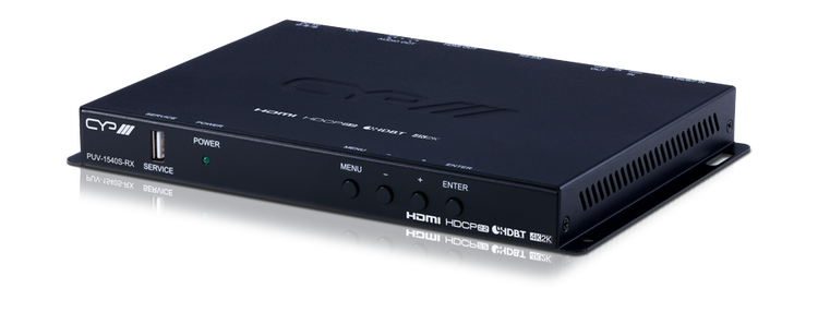 Full HDBaseT mottagare, Slimline, 4K, HDCP2.2, PoH, IR, LAN, OAR, Audio De-Embedding