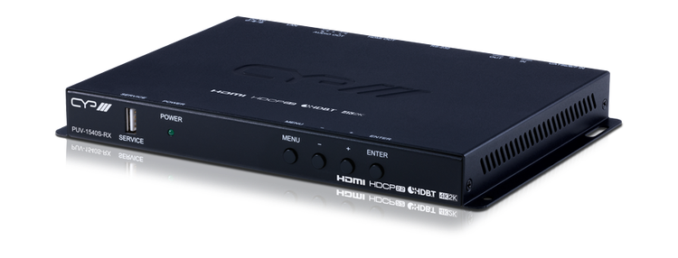 Full HDBaseT mottagare, Slimline, 4K, HDCP2.2, PoH, IR, LAN, OAR, Audio De-Embedding