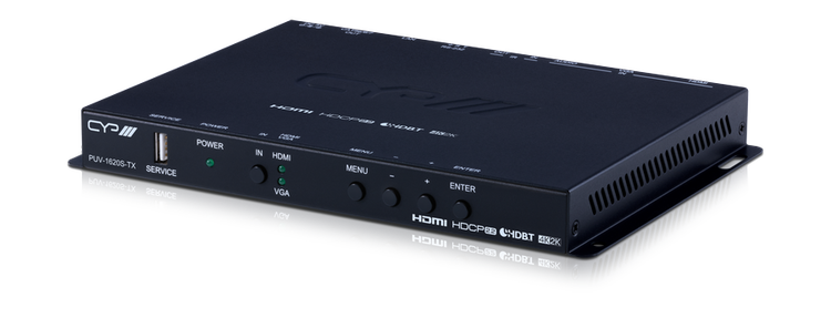 HDMI/VGA sändare med scaler, 4K, LAN, PoH