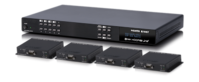 CYP/// 4x4 HDMI till HDBaseT Matris, HDCP 2.2, 4K, PoH, Audio De-embed, 60m