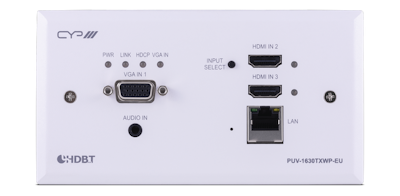 CYP/// HDMI + VGA Wallplate sändare. PoH, LAN 100 meter