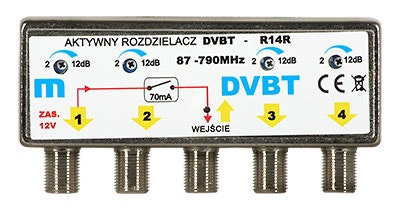 Mastförstärkare/Splitter UHF / VHF 4 utgångar